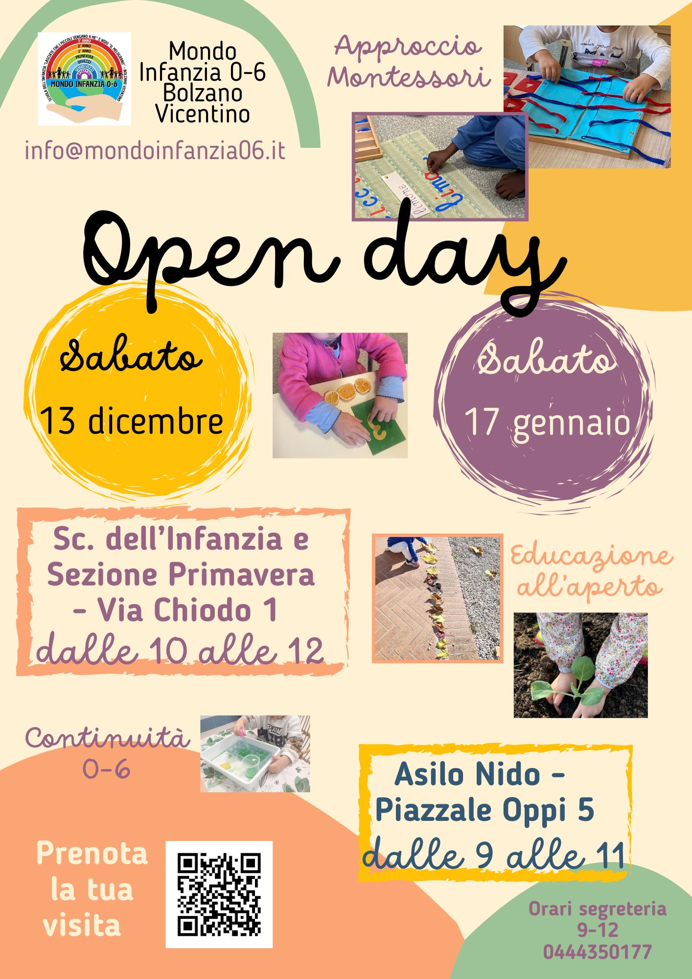 Blue Green Pink Orange Colorful Cute Pastel Daycare Flyer 1